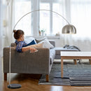 Nordic marble folding arc rotary silver floor lamp for living room and bedroom
