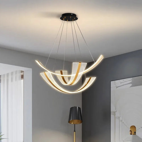 Modern LED decorative chandelier for dining room and indoor lighting - vue 3 sur 9