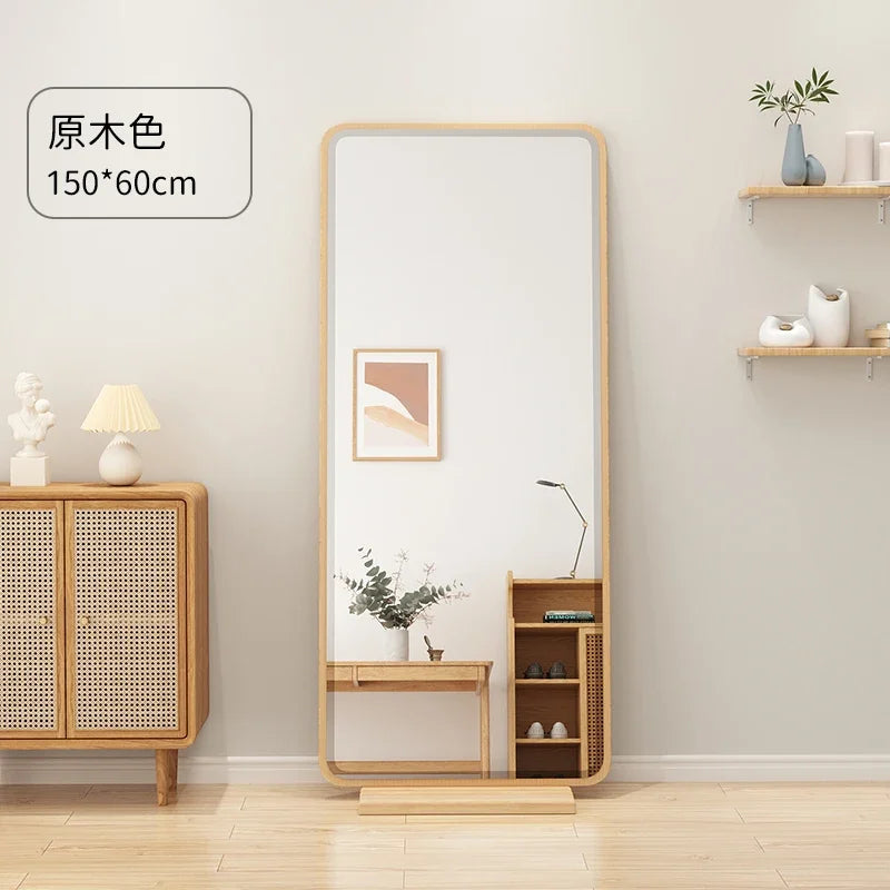 Vintage rectangular wooden mirror for interior decoration