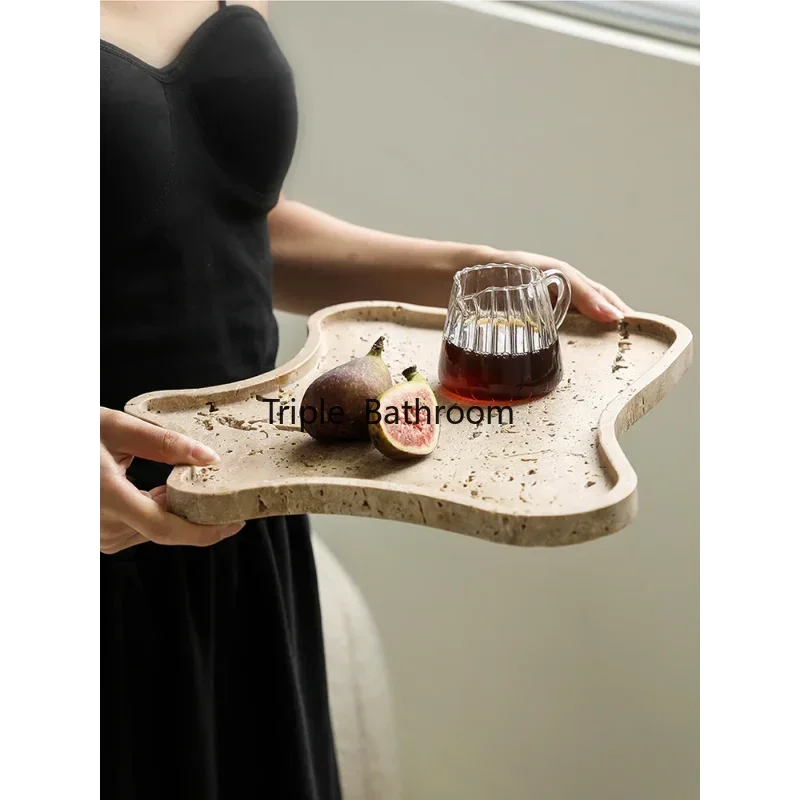 Vintage stone tray for decoration and storage