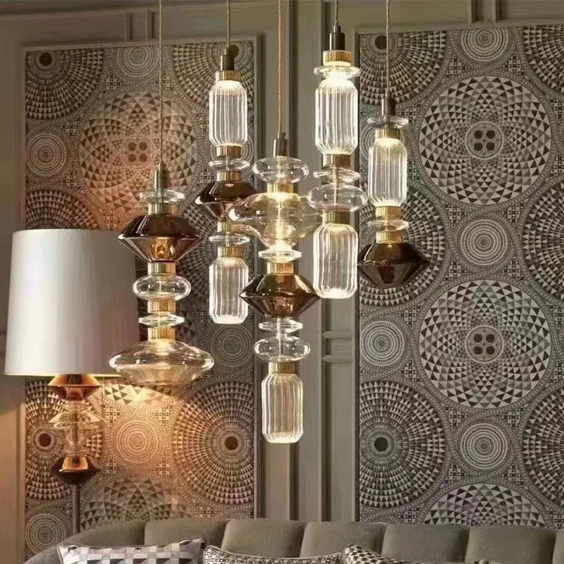 led chandelier with free arrangement and adjustable wire