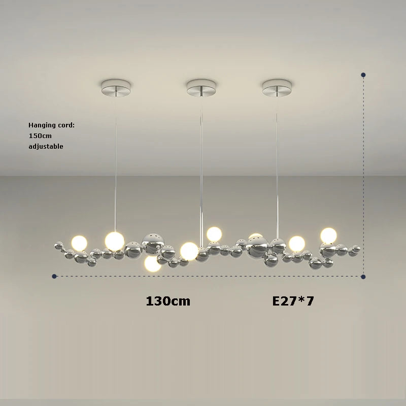 Art deco gold chrome LED pendant light for elegant interiors - vue 16 sur 16