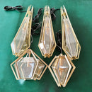 Art deco diamond pendant light for indoor and outdoor lighting