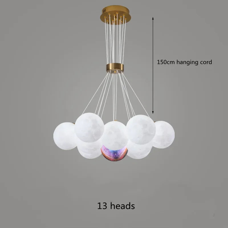 3d moon bubble ball LED chandelier pendant light decoration