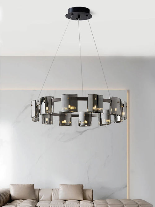 Modern glass chandelier for elegant designer lighting