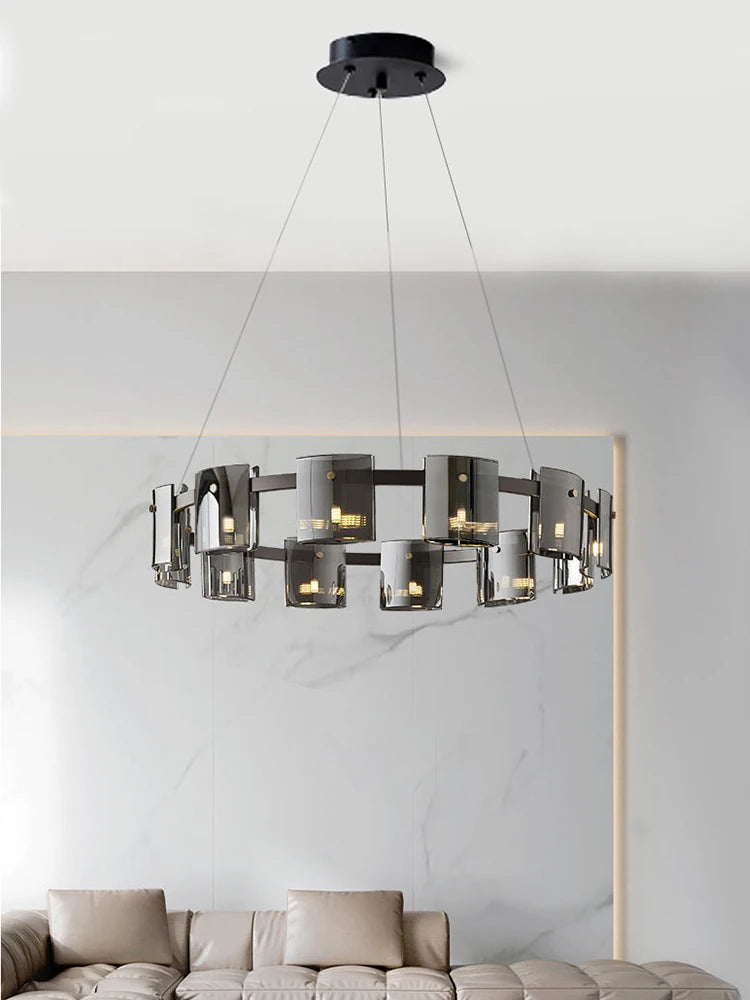 Modern glass chandelier for elegant designer lighting