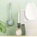 Silicone toilet brush with practical holder and long handle