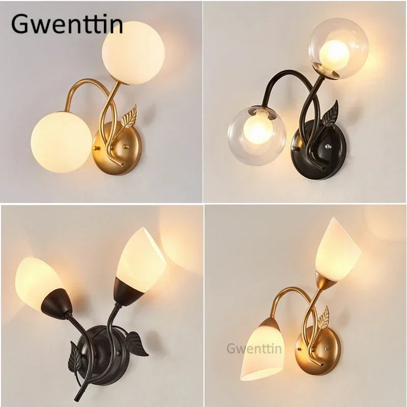 Glass ball wall light for modern interior decor