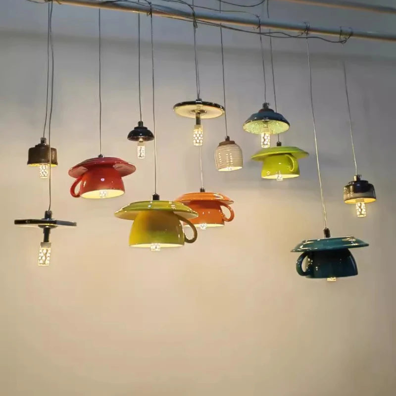modern minimalist nordic style ceramic cup lamp
