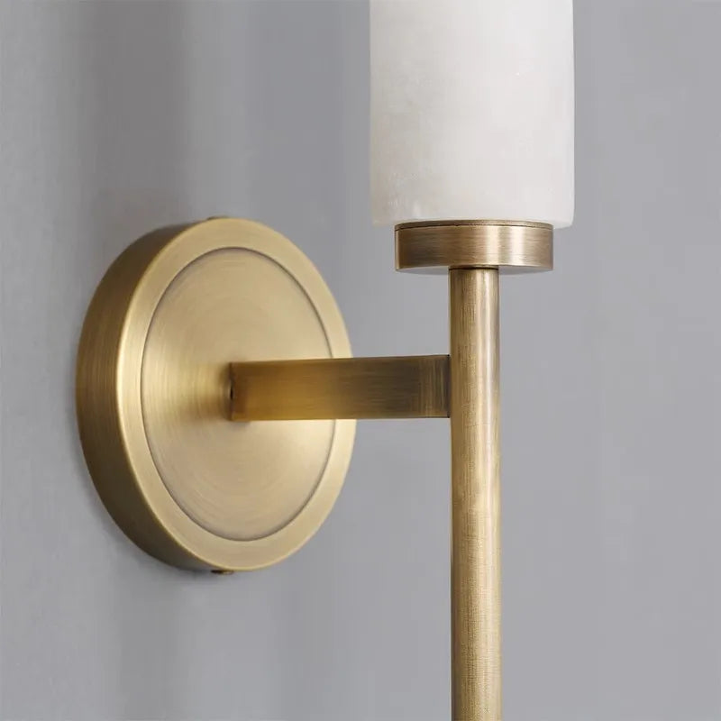 Marble and copper wall light for creative interior bedroom decor - vue 6 sur 8