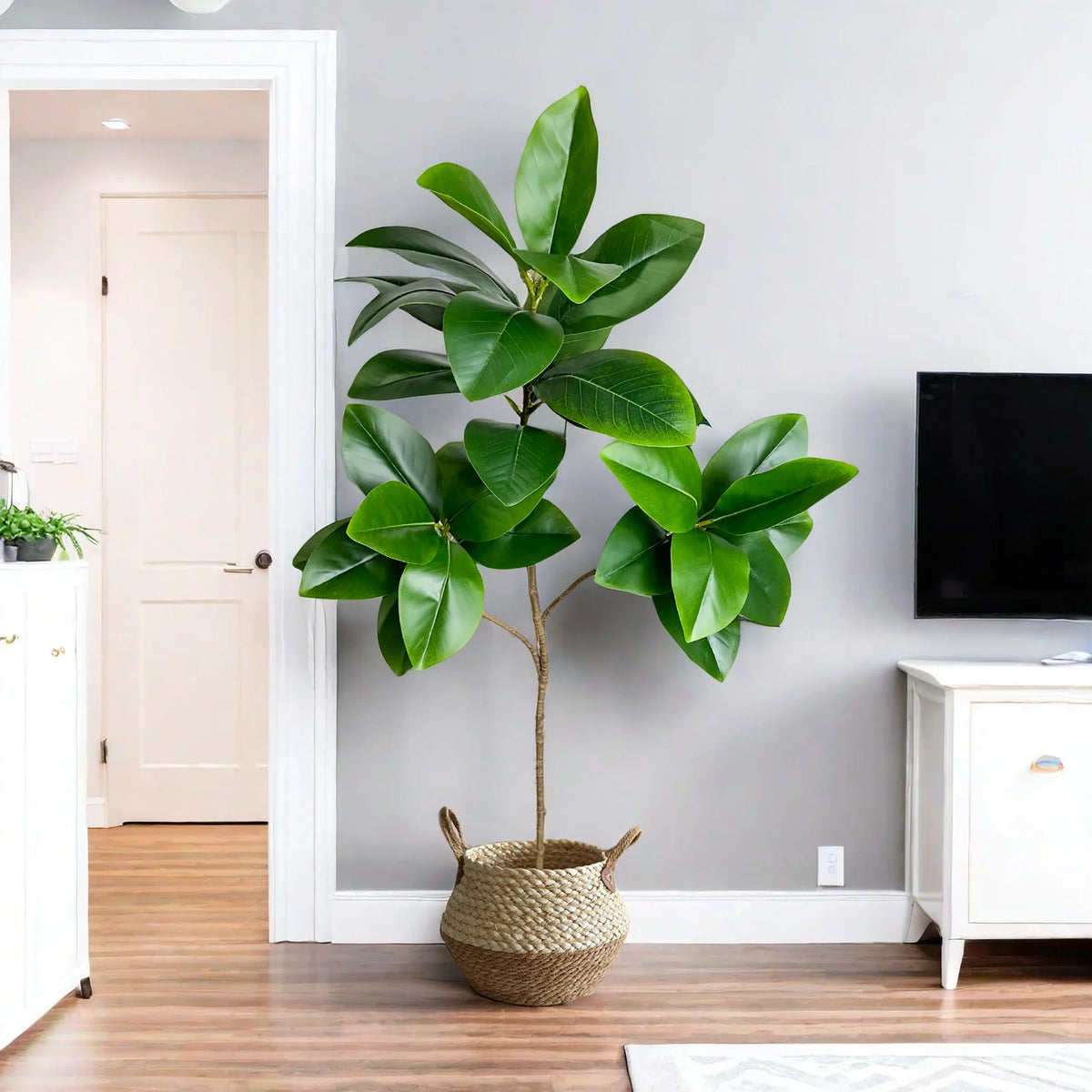 Artificial ficus branches with large banyan leaves for garden decoration