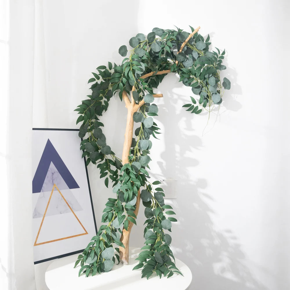 Artificial eucalyptus vine silk plant for indoor and outdoor decoration - vue 5 sur 6