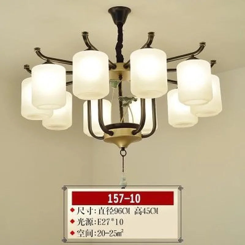 Chinese retro chandelier for elegant and cosy lighting - vue 9 sur 21
