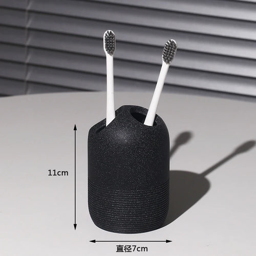 modern bathroom accessory set made of sand and gravel - vue 14 sur 18