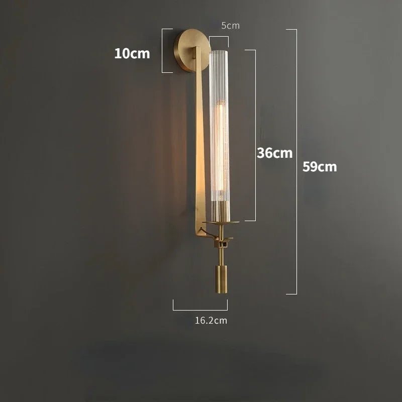Modern LED brass decorative wall light