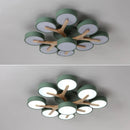 Modern wooden chandelier for bright nordic interior decoration