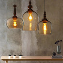 Retro glass pendant light nordic loft decorative for indoor use