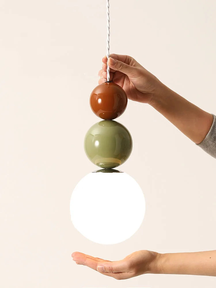 French minimalist pendant light with chrome LED lampshade
