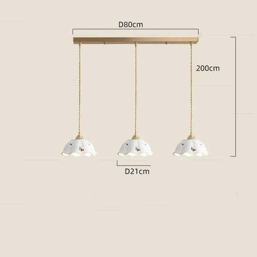 Modern ceramic flower pendant light - vue 17 sur 30