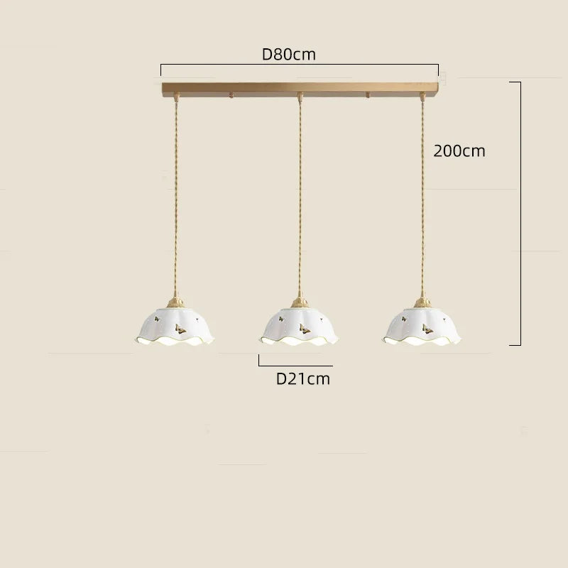 Modern ceramic flower pendant light - vue 17 sur 30