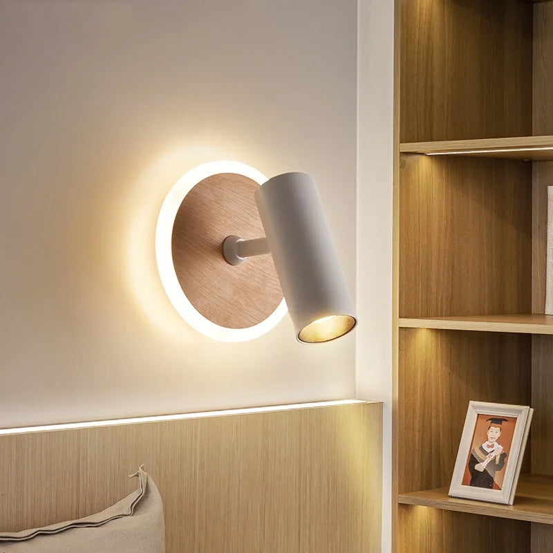 Swivel LED wall light with rotating spotlights wabi-sabi bedside ambiance - vue 4 sur 8
