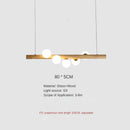 Wood and glass pendant light for modern and creative restaurant
