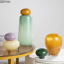 elliptical glass vase with lid for decorative flowers