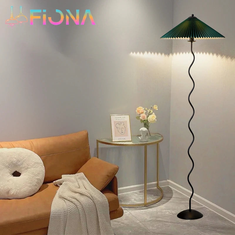 Nordic pleated fabric floor lamp handmade home decor