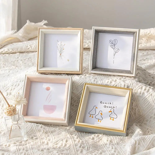 Decorative nordic style square resin photo frame for wall hanging