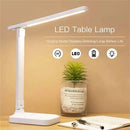 Foldable LED table lamp with stepless touch dimming, USB rechargeable, for reading and bedside