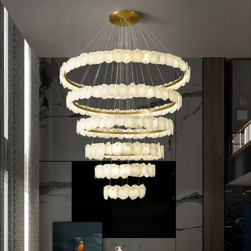 Spanish natural marble luxury chandelier for hotel - vue 4 sur 15