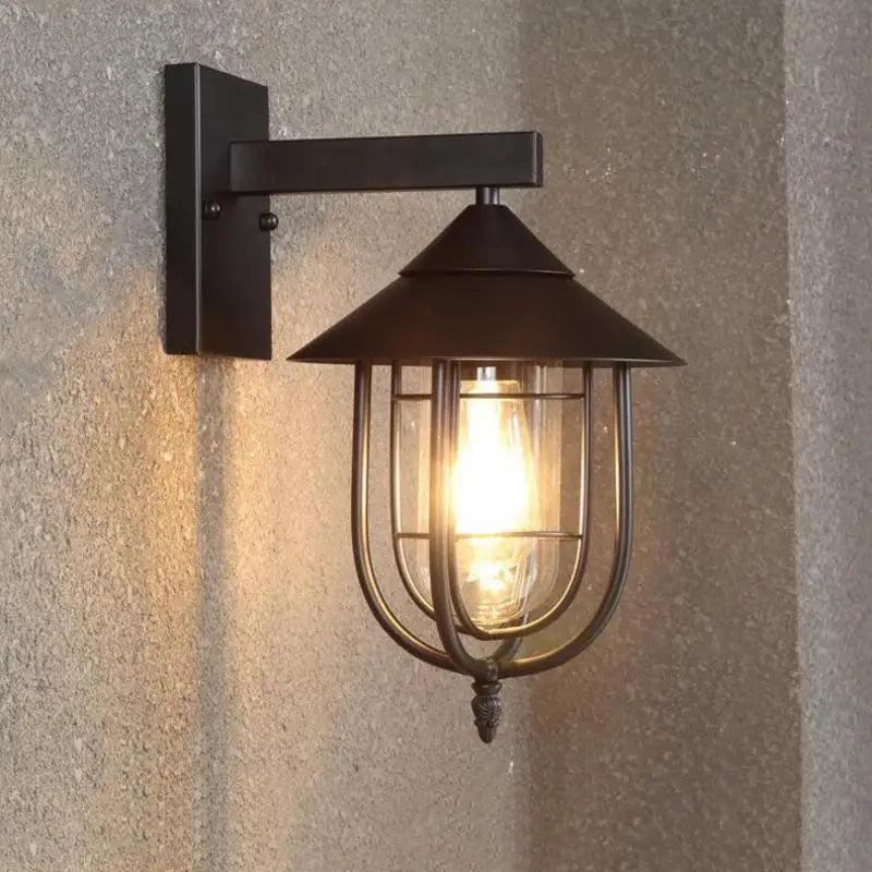 Vintage nordic waterproof iron wall light for outdoor use