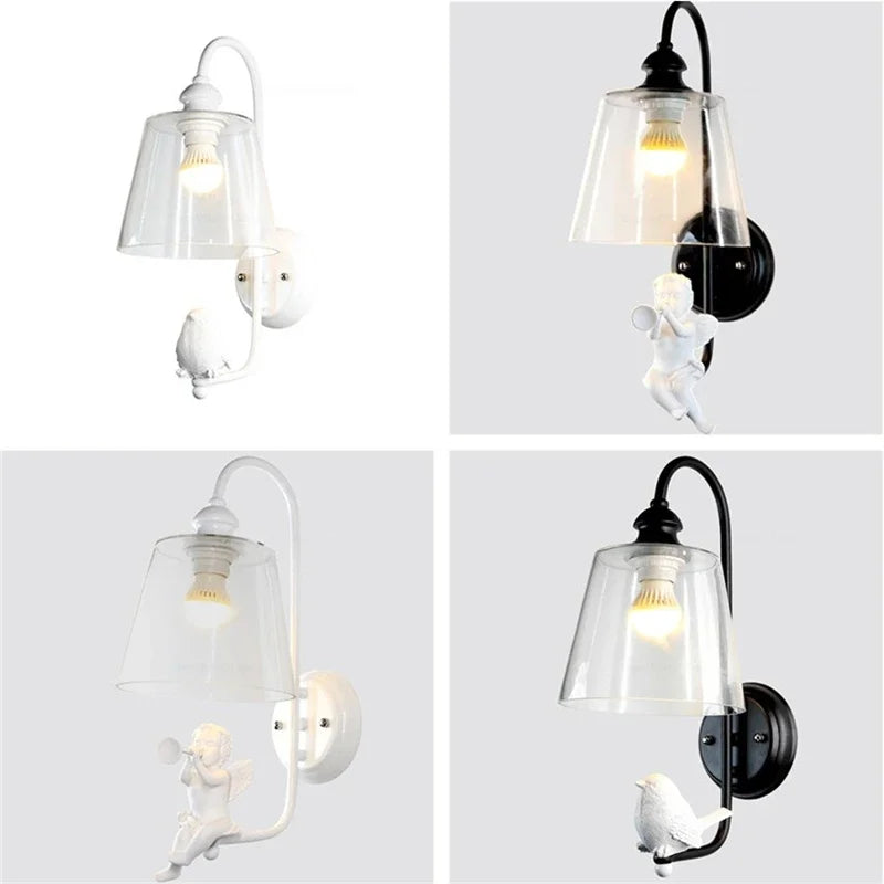 Modern resin decorative angel wall light