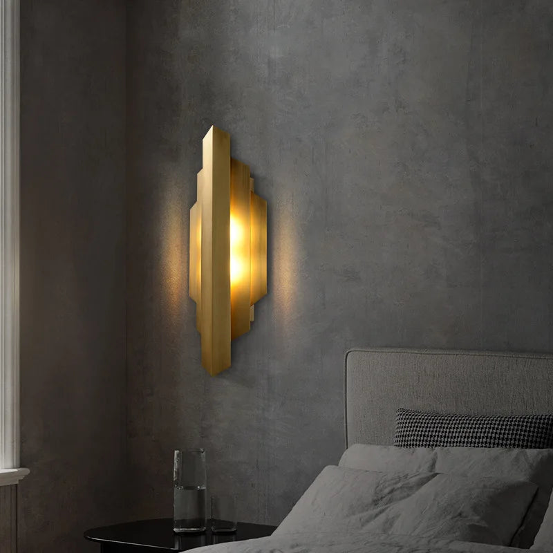 applique murale moderne en acier inoxydable doré pour intérieur - vue 3 sur 7