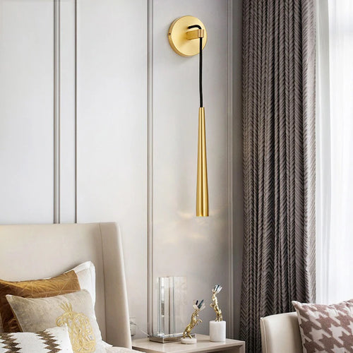 Nordic copper LED wall light with adjustable height and surface mounting - vue 2 sur 8