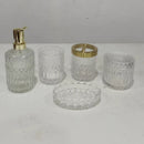 hotel bathroom glass accessory set
