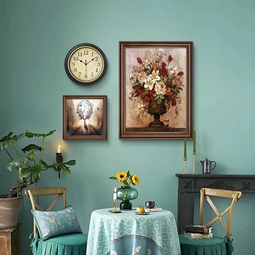 Nordic retro silent wall clock for stylish interior - vue 8 sur 15
