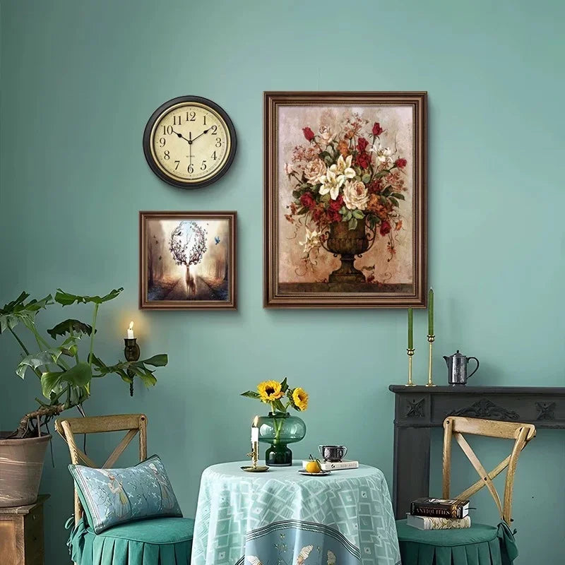 Nordic retro silent wall clock for stylish interior - vue 7 sur 15