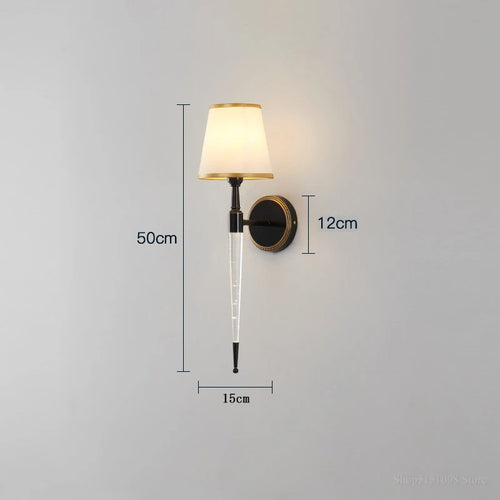 Retro American crystal wall light for living room decor - vue 10 sur 9