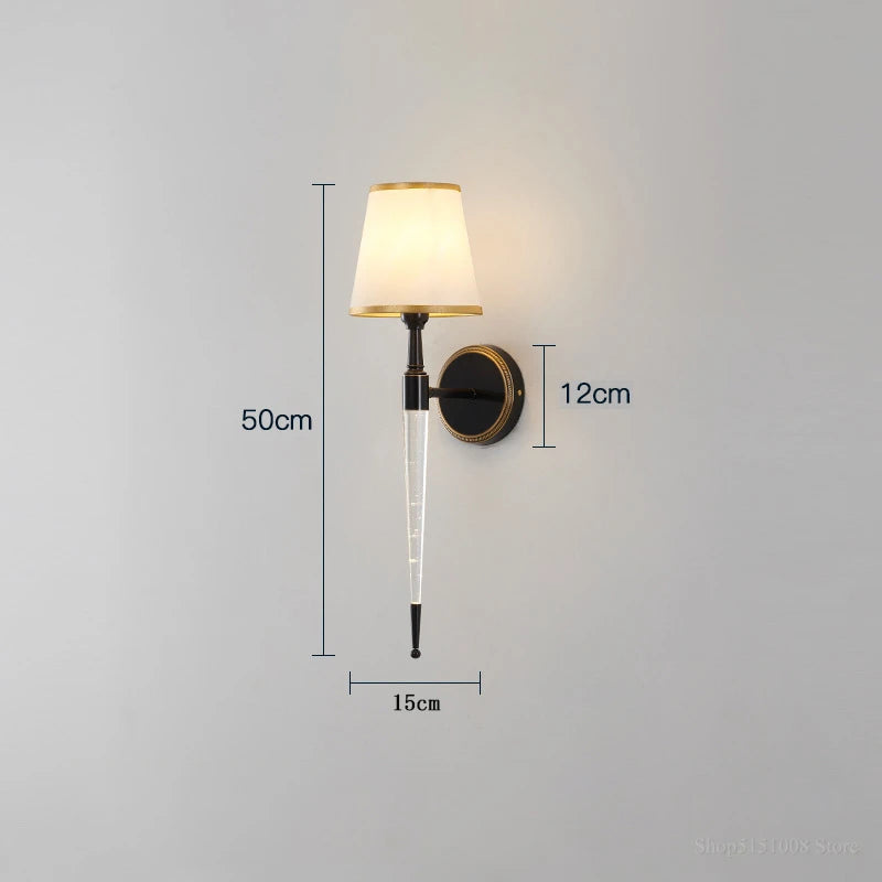 Retro American crystal wall light for living room decor - vue 9 sur 9