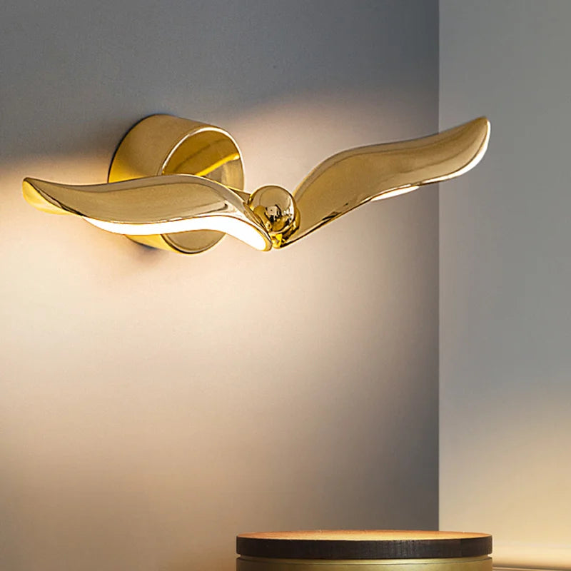 Modern seagull-shaped wall light