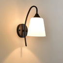 Antique American glass and iron LED bedside lamp for hotel