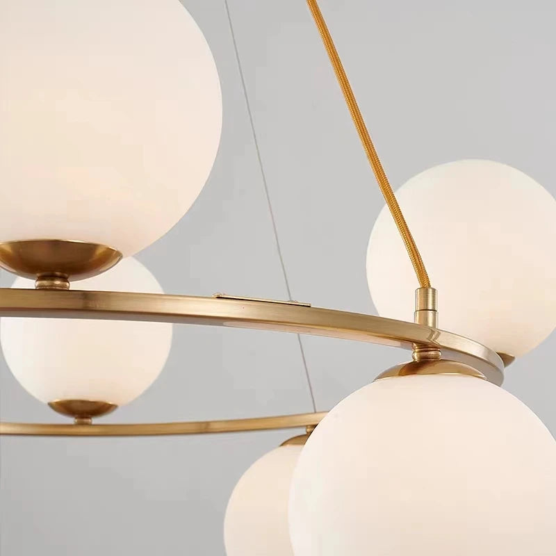 Nordic white glass pendant light for decorative interiors - vue 5 sur 10