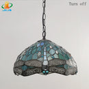 Scandinavian dragonfly chandelier tiffany style retro designer garden lighting