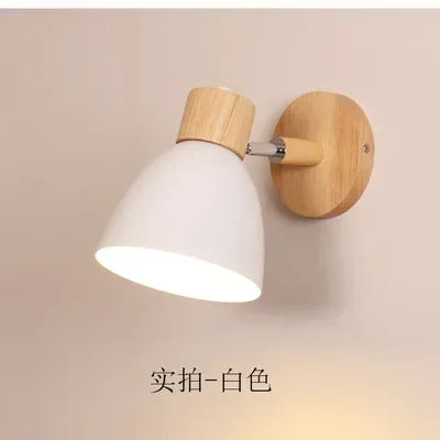 Modern wooden wall light for nordic decorative lighting - vue 9 sur 8
