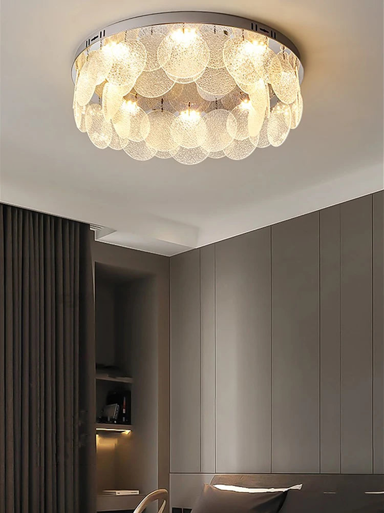 Modern chrome glass ceiling light chandelier decoration 2024 - vue 4 sur 10