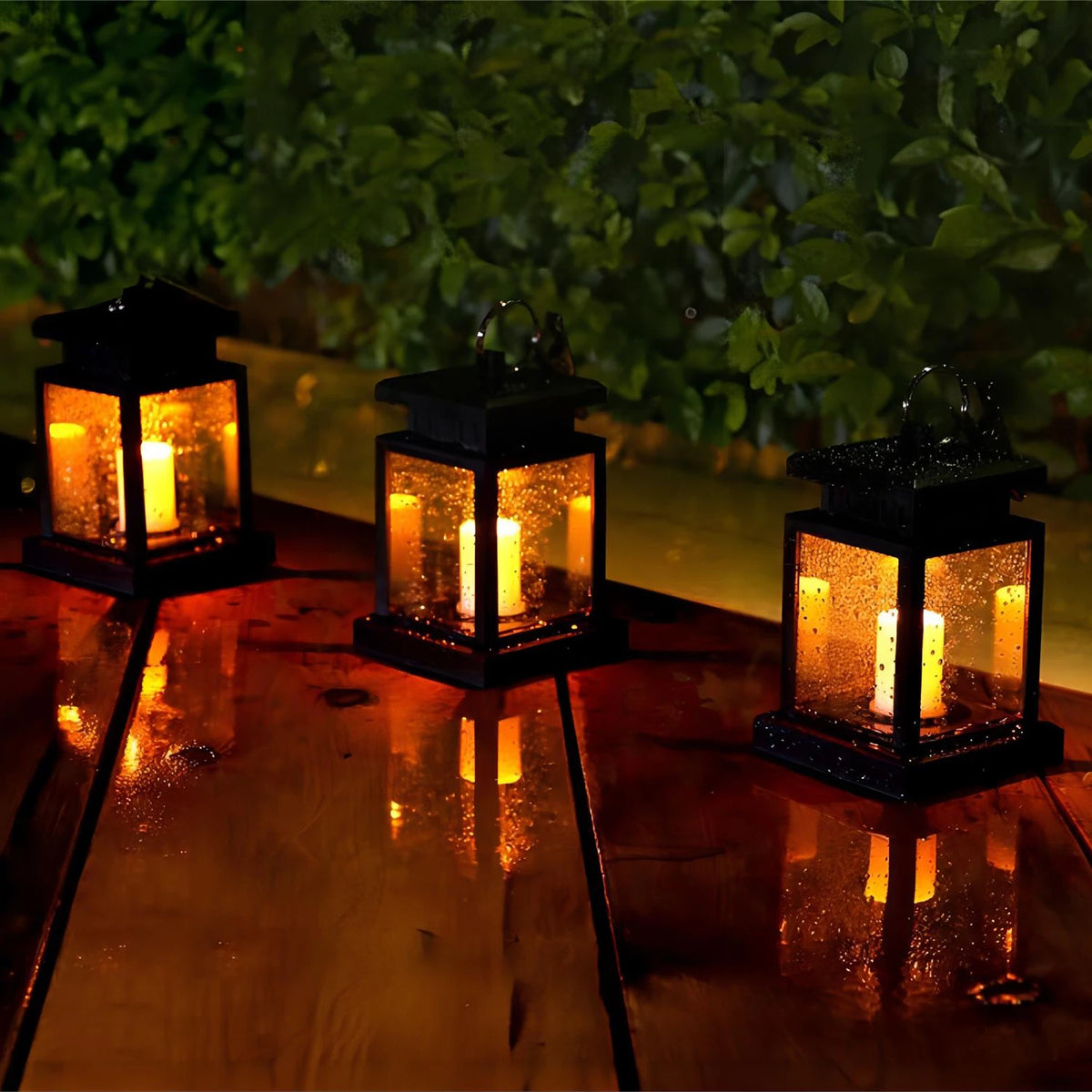 Solar LED candle lantern garden light waterproof Christmas - vue 4 sur 7