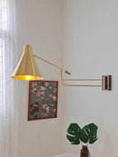 Telescopic brass and walnut wall light nordic style
