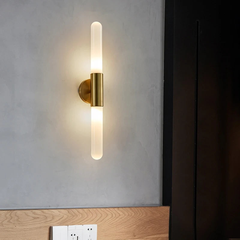 Modern glass wall light minimalist metal lighting