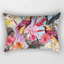Rectangular cushion cover with tropical flower pattern 30 x 50 cm